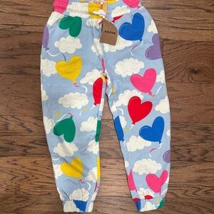 Mini Boden Kids Heart Print Joggers - Blue and Multicolor